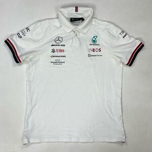 Mercedes AMG Petronas Formula 1 Polo Shirt Men Medium White F1 Logo racing
